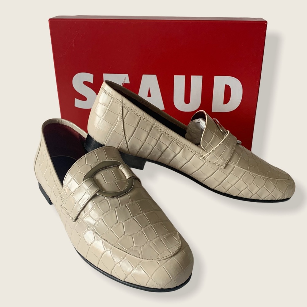 STAUD - Juju Flat - Cream Faux Croc - Sz 41.5 - Picture 2 of 8